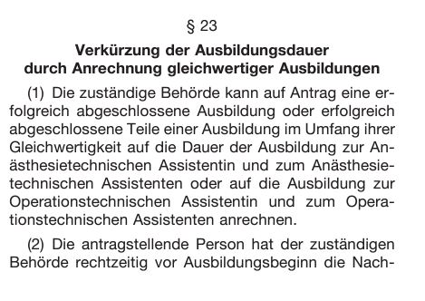 Paragraph 23 des ATA-OTA Gesetz. OTA-franzi.de